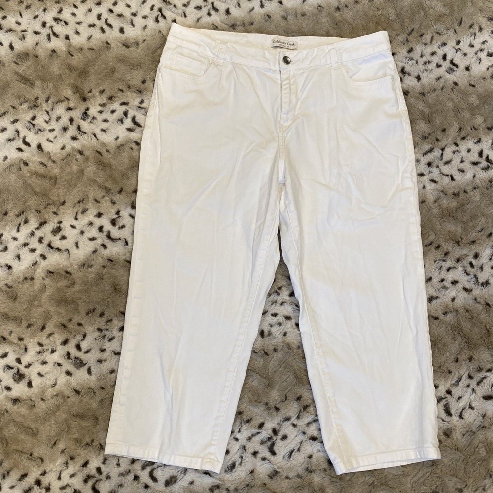 Coldwater Creek White Capri‎ Pants Women's Size 12 Cropped Y2K Casual